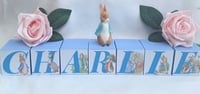 Image 3 of Peter rabbit Inspired Wood Name Blocks,Peter rabbit nursery,Peter rabbit new baby gift,Peter rabbit 