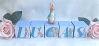 Image 5 of Peter rabbit Inspired Wood Name Blocks,Peter rabbit nursery,Peter rabbit new baby gift,Peter rabbit 