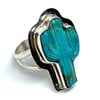 Turquoise Cactus Ring (Sizes 7 - 7.5)