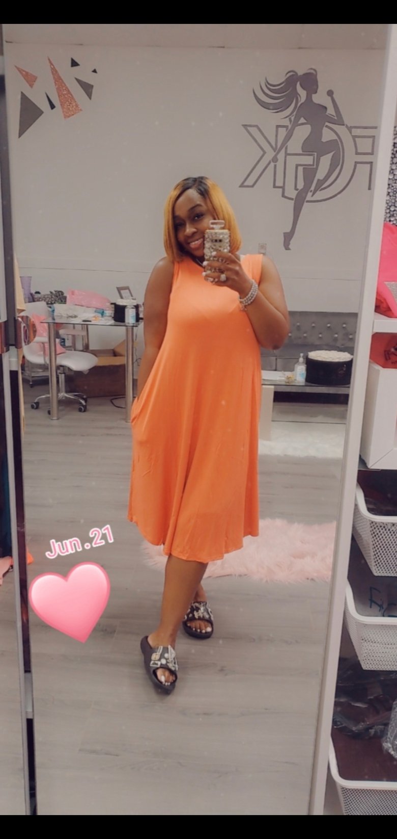 Image of Short Coral Sundress