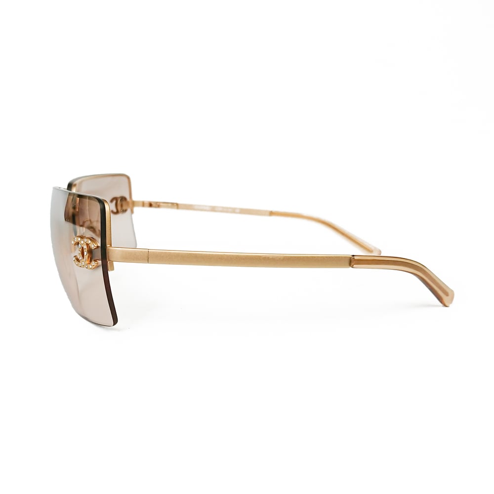 Chanel CC Crystal Frameless Gold Sunglasses † Ruder Than The Rest