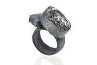 Image 1 of Contemporary ring. Tourmaline quartz in oxidised silver by Chris Boland Jewellery