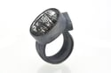 Contemporary ring. Tourmaline quartz in oxidised silver by Chris Boland Jewellery