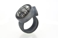 Image 2 of Contemporary ring. Tourmaline quartz in oxidised silver by Chris Boland Jewellery