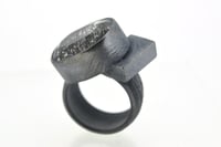 Image 3 of Contemporary ring. Tourmaline quartz in oxidised silver by Chris Boland Jewellery
