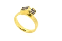Image 1 of 18ct gold ring set with two champagne diamonds