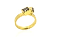 Image 4 of 18ct gold ring set with two champagne diamonds