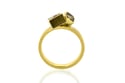 18ct gold ring set with two champagne diamonds