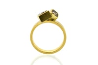 Image 3 of 18ct gold ring set with two champagne diamonds