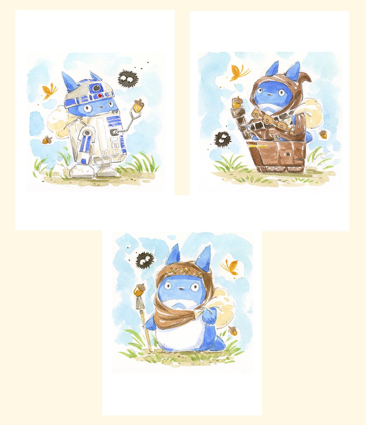Totoro x Star Wars | 3-Pack 5 x 7" Prints