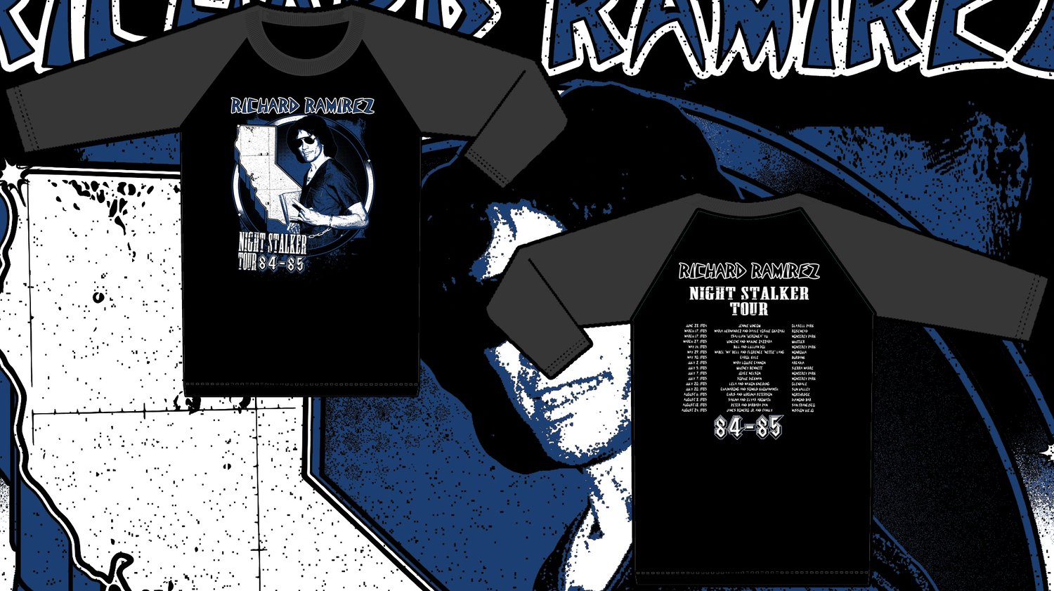 RICHARD RAMIREZ "Night Stalker Tour 84-85" Baseball T-shirt