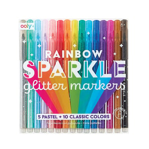 Image of Rainbow sparkle glitter markers 