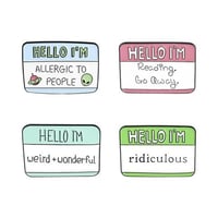 Image 1 of HELLO NAME TAG PINS