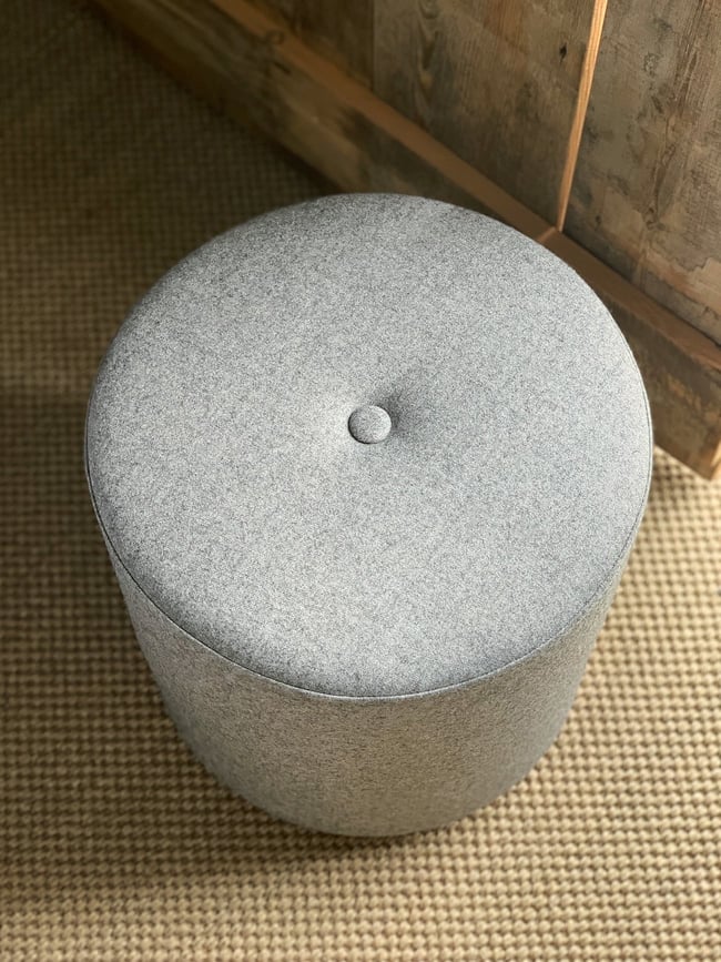 LINA OTTOMAN'S - WOOL WITH SOLID TASMANIAN OAK BASE - AVAILABLE NOW