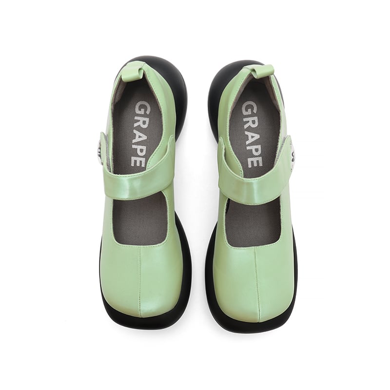 Image of Green Mary Jane Platform Shoes
