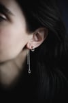 SIMPLE SILVER long drop earrings