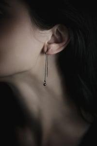 Image 2 of SIMPLE SILVER long drop earrings