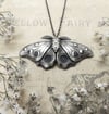 Moonlight Song. Moon Phase Moth Necklace.