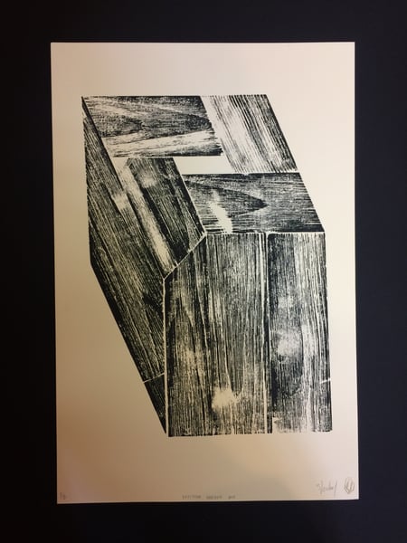 Image of Depithed Wooden Box Block Print