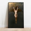 Witch poster - "The Bat-Woman" by Albert Joseph Pénot - Bat poster - Nude poster - Flying witch 