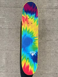 Image 2 of Rainbow Tie-dye Neon 7.5” Complete Skateboard