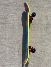 Image 5 of Rainbow Tie-dye Neon 7.5” Complete Skateboard