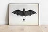 Vintage Bat Poster - Bat print - Bat Print Wall Art - Room Decor - Gothic wall art - Vampire print -