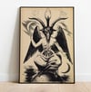 Baphomet poster - Bathometh print - Behemoth - Samael - Aleister Crowley - Illuminati print - Satan