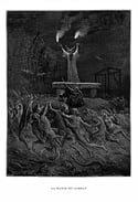 Witch sabbath poster - Dance of the Sabbath / La Danse du Sabbat by Emile Bayard - Witchcraft - Sata