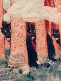 Witches poster - Eugene Grasset "Three Women and Three Wolves" - Wolfes poster - Walpurgisnacht - Wi