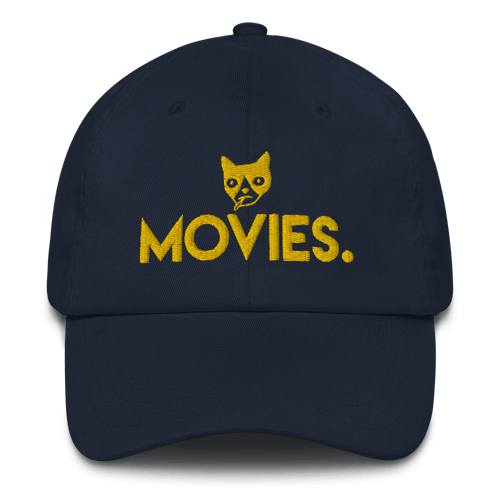 Image of MOVIES. Cap in black, green, red, navy