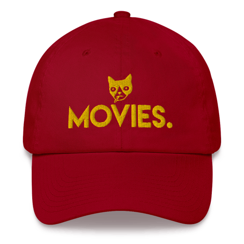 Image of MOVIES. Cap in black, green, red, navy