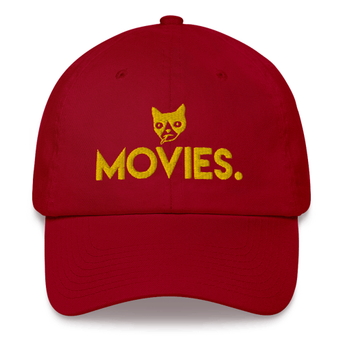 Image of MOVIES. Cap in black, green, red, navy