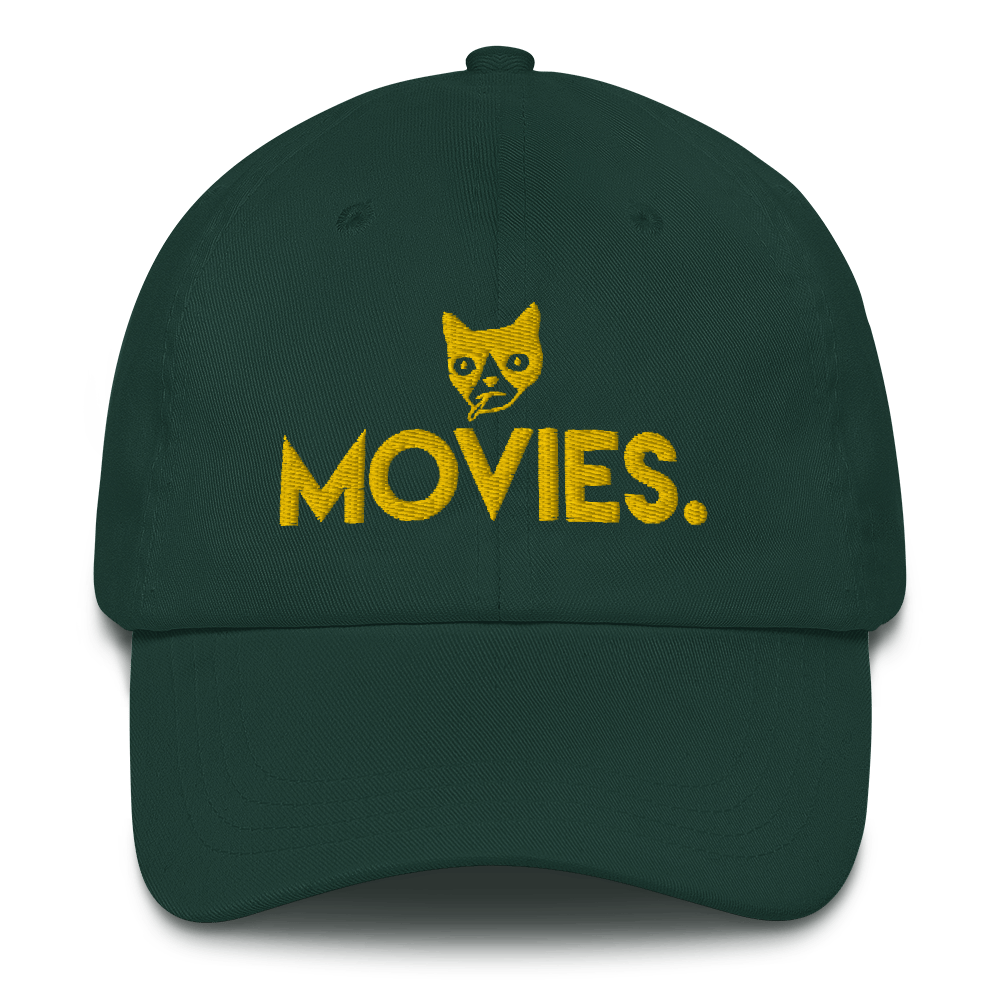 Image of MOVIES. Cap in black, green, red, navy