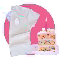 "Birthday Cake Heart" Mid-weight vanilla t-shirt