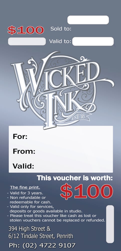 Image of $100 Gift Vouchers