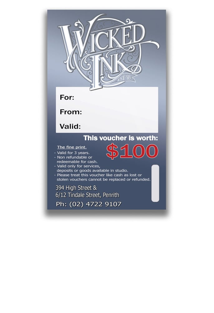 Image of $100 Gift Vouchers