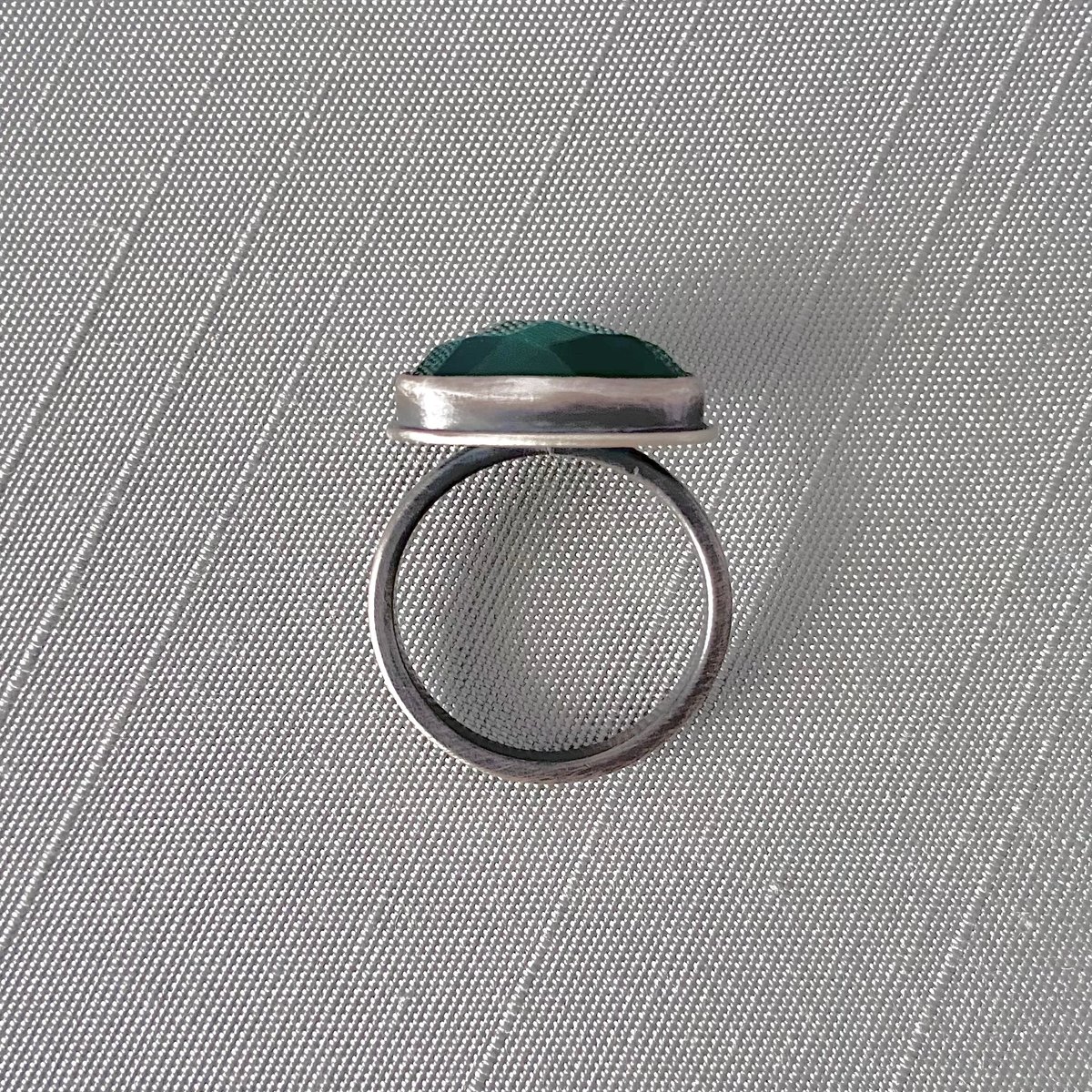 Faceted Green Onyx and Sterling Silver Ring | Lisa Hopkins