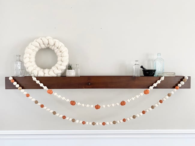 Hello Pumpkin Felt Ball Garland 