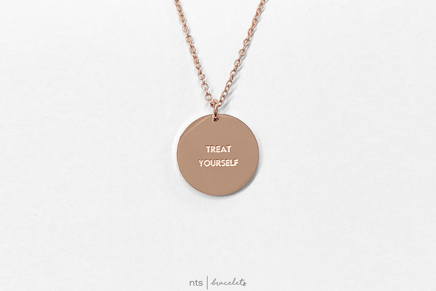 Image of NTS x SEVERESKY COLLAB BOBA/TREAT YOURSELF NECKLACE (Rose Gold + Limited Edition)