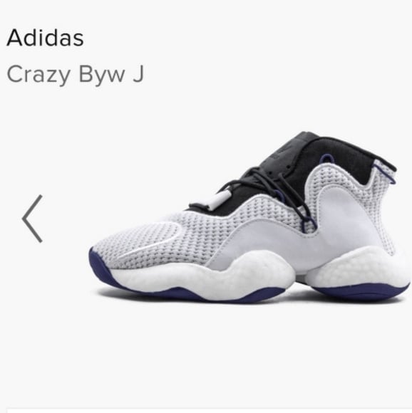 NEW Adidas crazy Byw j sz 6 (big boy ) lace up purple white sneakers