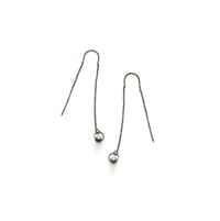 Image 1 of SIMPLE SILVER long drop earrings