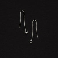Image 3 of SIMPLE SILVER long drop earrings