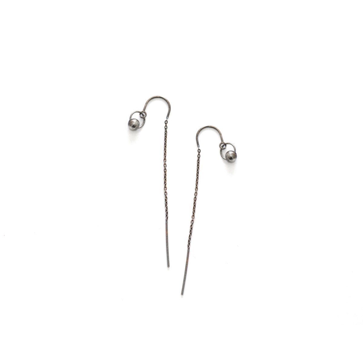 Image of SIMPLE SILVER short drop earrings