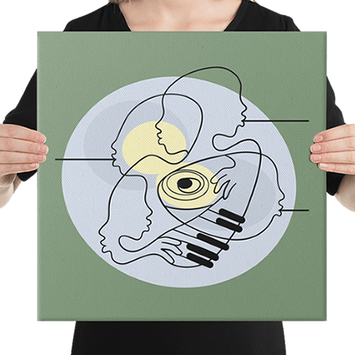 Image of Six Degrees 21st Anniversary Canvas (16"x16") - Green