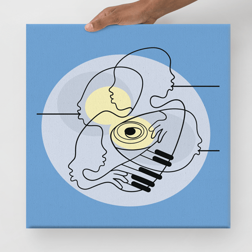 Image of Six Degrees 21st Anniversary Canvas (16"x16") - Blue