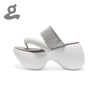 White Platform Flip Flops 'Contrail'