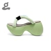 Green Platform Slippers 'Portable'