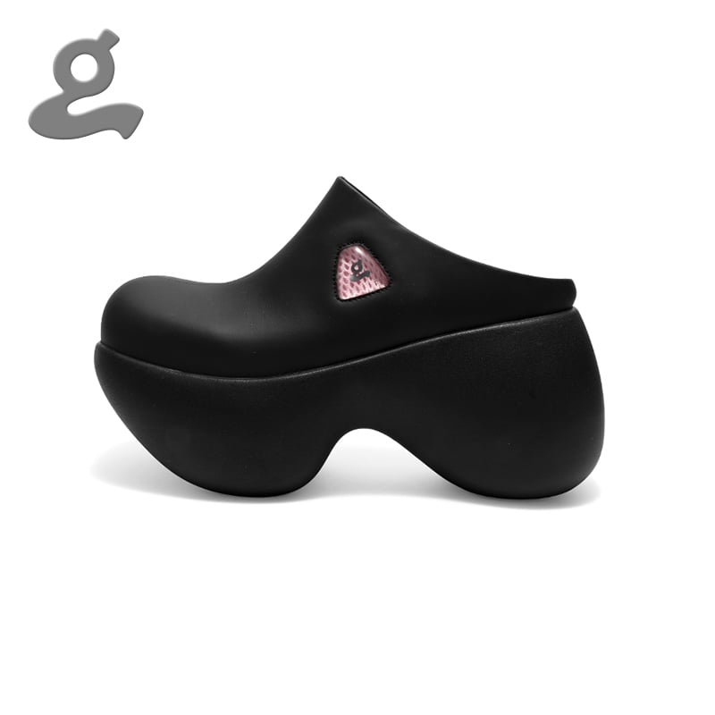 Image of Black Platform Slippers 'Capsule'