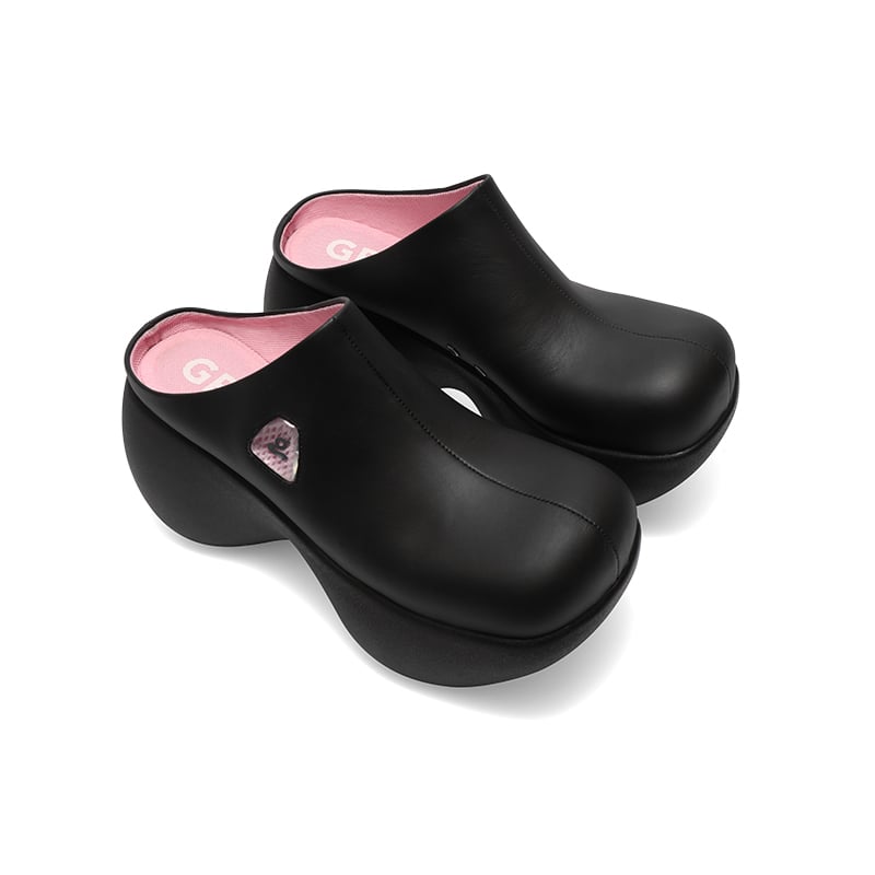 Image of Black Platform Slippers 'Capsule'